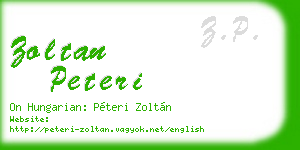 zoltan peteri business card