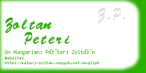 zoltan peteri business card